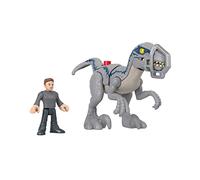 Fisher-Price Dinosaurio Imaginext Jurassic World Fuga de Blue con figura Owen y arnés