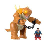 Fisher-Price Imaginext Juguete de Superman con luces, sonidos y movimiento y figura de acción de 7,6cm, monstruo de 25,4cm con cadenas, JDL07