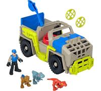 Fisher-Price Imaginext Jurassic World Camión transporta Dinosaurios Set de Juego con Coche, Figura y 3 Dinosaurios, Juguete +3 años (Mattel HRK69)