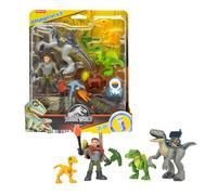 Fisher-Price Imaginext Jurassic World Dinosaur Toys Track & Trail Dino Pack Juego con Owen Grady y Blue The Raptor para mayores de 3 aos