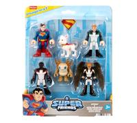 Fisher-Price Imaginext Multipack de figuras de acción de Superman, 6 personajes de 7,6cm, conjunto coleccionable con Krypto y Kaiju, JDL09