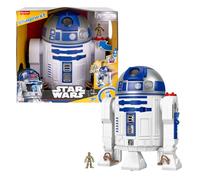 Fisher-Price Imaginext Star Wars R2D2, Figura Grande de androide con Luces y Sonidos, con Lanzador de proyectiles y Figura de C3PO, Juguete Regalo para niños y niñas +3 años, HXG52