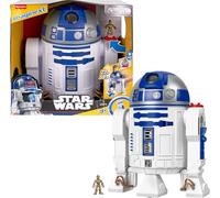 Fisher-Price Imaginext Star Wars R2D2, Figura Grande de androide con Luces y Sonidos, con Lanzador de proyectiles y Figura de C3PO, Juguete Regalo para niños y niñas +3 años, HXG52