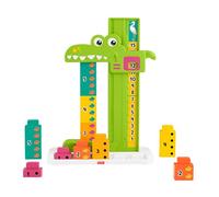 Fisher-Price Juguete de aprendizaje de preescolar Cocodrilo Aprende a sumar con 10 bloques apilables para contar, para niños y niñas a partir de 3 años, JCT13