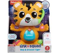 Fisher-Price Juguete de aprendizaje para bebés con diseño de tigre Bop & Groove con música y luces para mayores de 9 meses, versión en inglés del Reino Unido, compatible solo con artículos de Link