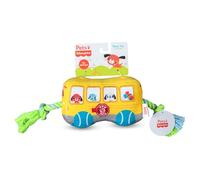 Fisher-Price Juguete de cuerda de autobús escolar para perros, juguete de tracción para perros con cuerda, juguete de peluche para perros con chirriador en el interior, juguetes de desarrollo para