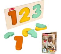 Fisher-Price Juguete Montessori de Madera 1-2-3 Rompecabezas Sello de Excelencia de la Sociedad Americana Montessori Actividad de Aprendizaje de