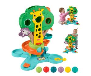 Fisher-Price Juguete Musical de Actividad Árbol Selva Sit-to-Stand | Centro de Juegos de Bolas, 6 pelotas, para bebés y niños desde 6 meses, JPL82