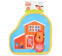 Fisher-Price Juguete para perros de gallinero Peek-a-Boo Burrow, peluche para mascotas estilo plano, juguetes de desarrollo para perros