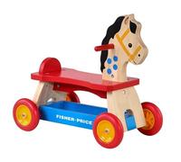 Fisher-Price - Juguete retro de madera para niños pequeños, de madera real, con almacenamiento debajo del asiento, ruedas aptas para el suelo, estilo clásico vintage para edades de 1.5 a 3 años, 1