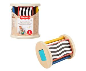 Fisher-Price Juguete Rodillo de Madera para Gatear bebés | Sonajero de madera, actividad sensorial y motriz, bebés y niños 6+ meses, JKH17