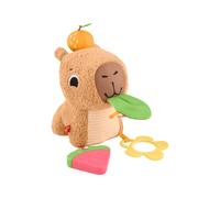 Fisher-Price Capibara Abracitos y jueguecitos Juguete sensorial de peluche con sonajero y mordedor para bebés recién nacidos a partir de 3 meses, HYR54