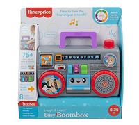 Fisher-Price Laugh & Learn Busy Boombox - UK English Edition, Retro-Inspired Musical Infant Activity Toy with Learning Content for Baby and Toddlers