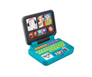 Fisher-Price Laugh & Learn Let's Connect Laptop - UK English Edition, Electronic Toy with Smart Stages Learning Content for Infants and Toddlers