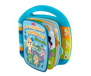 Fisher-Price Laugh & Learn Libro de Canciones para bebés, francés | Música y frases educativas, luces, canciones infantiles, para bebés de 6+ meses, JMC51