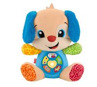 Fisher-Price Laugh & Learn Perrito con Smart Stages Peluche musical de aprendizaje con Smart Stages para bebés a partir de 6 meses, versión multilingüe: Italiano, Español, Portugués, Inglés, JFD26