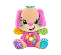 Fisher-Price Laugh & Learn Sis Perrita Smart Stages, multilingüe | Italiano, español, portugués e inglés, peluche rosa musical con luces y canciones educativas, +6 meses, JFD35