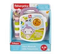 Fisher-Price - Libro de Canciones del Mono púrpura, Libro Musical con Luces y Sonidos para el Aprendizaje, versión Italiana, Juguete para niños, a Partir de 6 Meses, JFN06