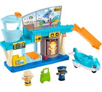 Fisher-Price Little People Aeropuerto Aventuras | 1 avión de juguete, 2 figuras y 1 accesorio, juego narrativo, motricidad fina, peques de 1+ años, HTJ26