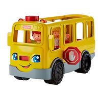 Fisher-Price Little People Autobús siéntate conmigo Coche de juguete con luces y sonidos y 2 figuras, para bebés +1 año, versión español (FKX01)