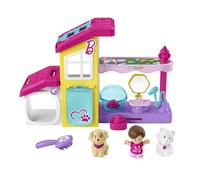 Fisher-Price Little People Barbie SPA de Mascotas | Set de juego con 3 figuras y 1 accesorio, música y sonidos, motricidad fina, +18 meses, HJW76