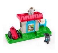 Fisher-Price Little People Campo de cabritas Alimenta y juega Conjunto de juego con dos figuras y un accesorio para niños y niñas pequeños a partir de 1 año, HWR85