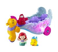 Fisher-Price Little People Disney Princess Carruaje marítimo de Ariel, set de juego que incluye carroza con música y luces y figuras de la princesa Ariel y Flounder, juguete bebé +18 meses (HMX83)