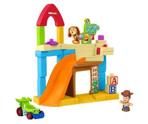 Fisher-Price Little People El Cuarto de Andy Disney Pixar Toy Story, Conjunto de Juego con Figura de Woody y Coche RC, para niños y niñas a Partir de 18 Meses, JKB05