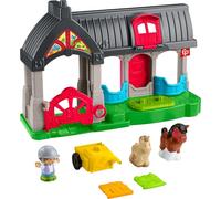 Fisher-Price Little People Establo Nuestros Amigos los Caballos | Establo de juguete con carro, 3 figuras y 2 piezas de comida, sonidos, motricidad fina, +1 año, HWR84