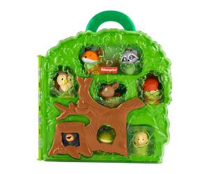 Fisher-Price Little People Estuche portátil Amigos del Bosque Conjunto de Juego con Figuras de Animales para Juego de imitación, Juguete para niños y niñas pequeños a Partir de 1 año, HWB29