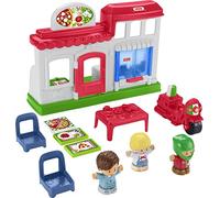 Fisher-Price Little People Pizzería con 3 Figuras, Juguete bebés +1 año (Mattel HBR79)