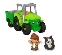 Fisher-Price Little People Tractor de Arrastre Infantil, vehículo Musical con 2 Figuras para Juegos de imitación, a Partir de 1 año, JGX12