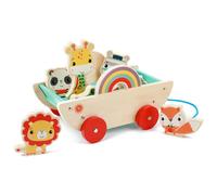 Fisher Price Madera Carro de Tiro Con 8 Animales Juguete Infantil Desde 18 Meses