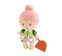 Fisher-Price Muñeca Rubia sonajero con mordedor arcoíris, Juguete bebé +6 Meses (Mattel HXK44)