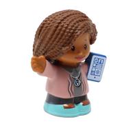 Fisher-Price Pieza de repuesto para colección Little People Surprise & Sounds Home Dollhouse Playset FRT08 - Figura de repuesto de mamá ejecutiva afroamericana - Tableta de transporte