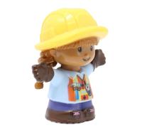 Fisher-Price Pieza de repuesto para el sitio de construcción coleccionable de Little People o juego familiar DXB23 y GWD30 - Figura de repuesto para trabajadora de construcción de mamá