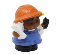 Fisher-Price Pieza de repuesto para juego coleccionable de Little People Construction Crane and Quarry Building C0300 - Figura de repuesto de arquitecto afroamericano Foreman - Planes de transporte y