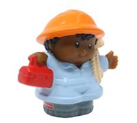 Fisher-Price Pieza de repuesto para Little People coleccionable Lift 'n Load Trucks Construction Builder Playset B0135 - Figura afroamericana de repuesto de Michael con caja de herramientas y cuerda