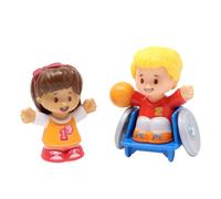 Fisher-Price Piezas de repuesto coleccionables para Little People School Recess Basketball Sports Playset FGX51 - Figuras de repuesto Josh en silla de ruedas con baloncesto y Mia en uniforme