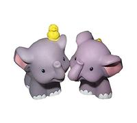 Fisher-Price Piezas de repuesto Little People Ark de Noé Touch and Feel Restage Playset K0475 - Par de elefante de repuesto con pájaro amarillo
