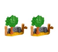 Fisher-Price Piezas de repuesto Little People HMX70 - Juego de 2 piezas de valla de pared de árbol y piedra, se engancha en el pesebre estable