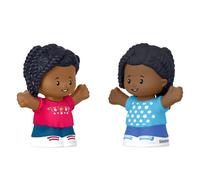 Fisher-Price Piezas de repuesto para colección Little People Family Dollhouse Playset HXH06 y JCW82 - Juego de repuesto de figuras gemelas de niña afroamericana - Cabello en trenzas