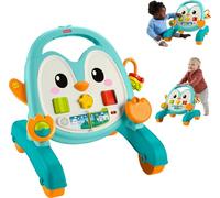 Fisher-Price, Pingüino musical azul 2 en 1 con 8 actividades, música y sonidos para primeros pasos, para bebés de 6 meses en adelante