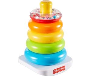 Fisher-Price Pirámide balanceante, juguete clásico de apilar aros para niños + 6 meses (Mattel GKD51)