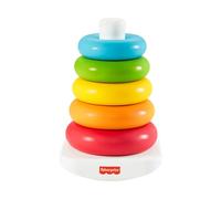 Fisher-Price Pirámide Balanceante Rock-a-Stack, Juguete clásico para bebé | Actividad de apilar aros, materiales vegetales, motricidad fina, resolución de problemas, bebés 6+ meses, HPY92