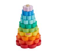 Fisher-Price Pirámide de aros apilable, juguete para apilar piezas con forma de flor de colores fabricadas en material certificado FSC, juego +18 meses (HXT77)
