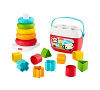 Fisher-Price Primeros Bloques para Bebé y Pirámide Apilable ecológicos, para bebés +6 meses (Mattel GRF11)