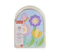 Fisher-Price Puzzle de flores, Juego de imitación con 38 bloques de madera con certificación FSC que ayuda a desarrollar la motricidad, juguete regalo para niños y niñas +3 años, HXT97