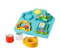 Fisher-Price Puzzle de vehículos y Animales de Aprendizaje de Formas y Sonidos, Juguete bebé +6 Meses (Mattel HRP31)