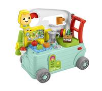 Fisher-Price - Ríe y aprende Autocaravana 3 en 1, Juguete de Empuje para Primeros Pasos y Centro de Actividades Musicales, Juguete para niños de 9 a 36 Meses, HCK51